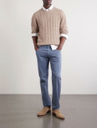 Canali - Straight-Leg Garment-Dyed Stretch Jeans - Blue