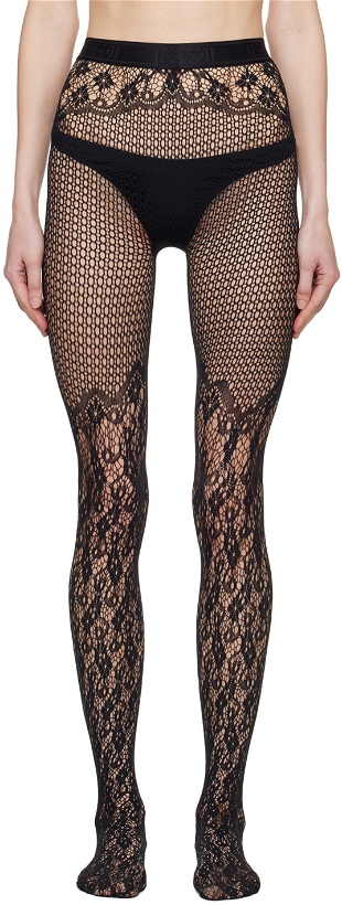 Photo: Wolford Black Flower Lace Tights