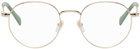 Gucci Gold Mini Running Round Metal Glasses