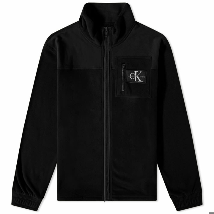 Photo: Calvin Klein Men's Block Fleece Jacket in Ck Black