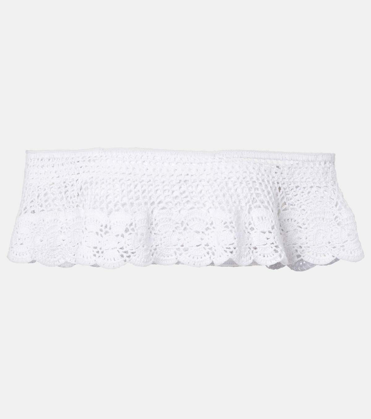 Anna Kosturova Crochet off-shoulder cotton crop top