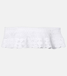 Anna Kosturova Crochet off-shoulder cotton crop top
