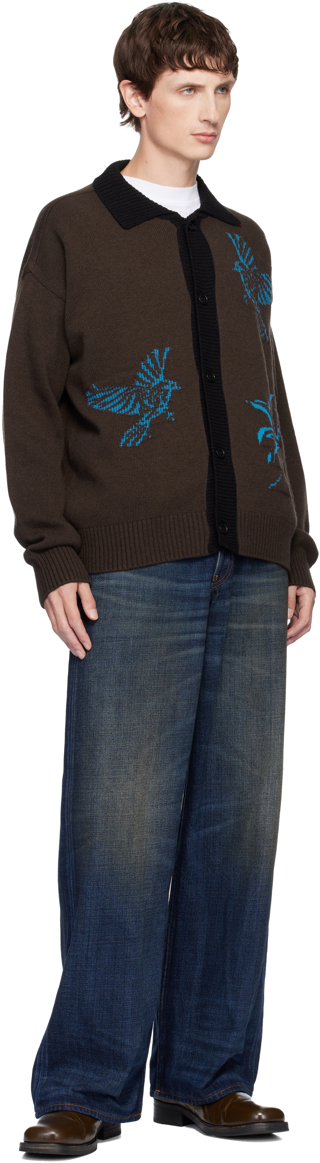 Andersson Bell Brown Bird Intarsia Cardigan