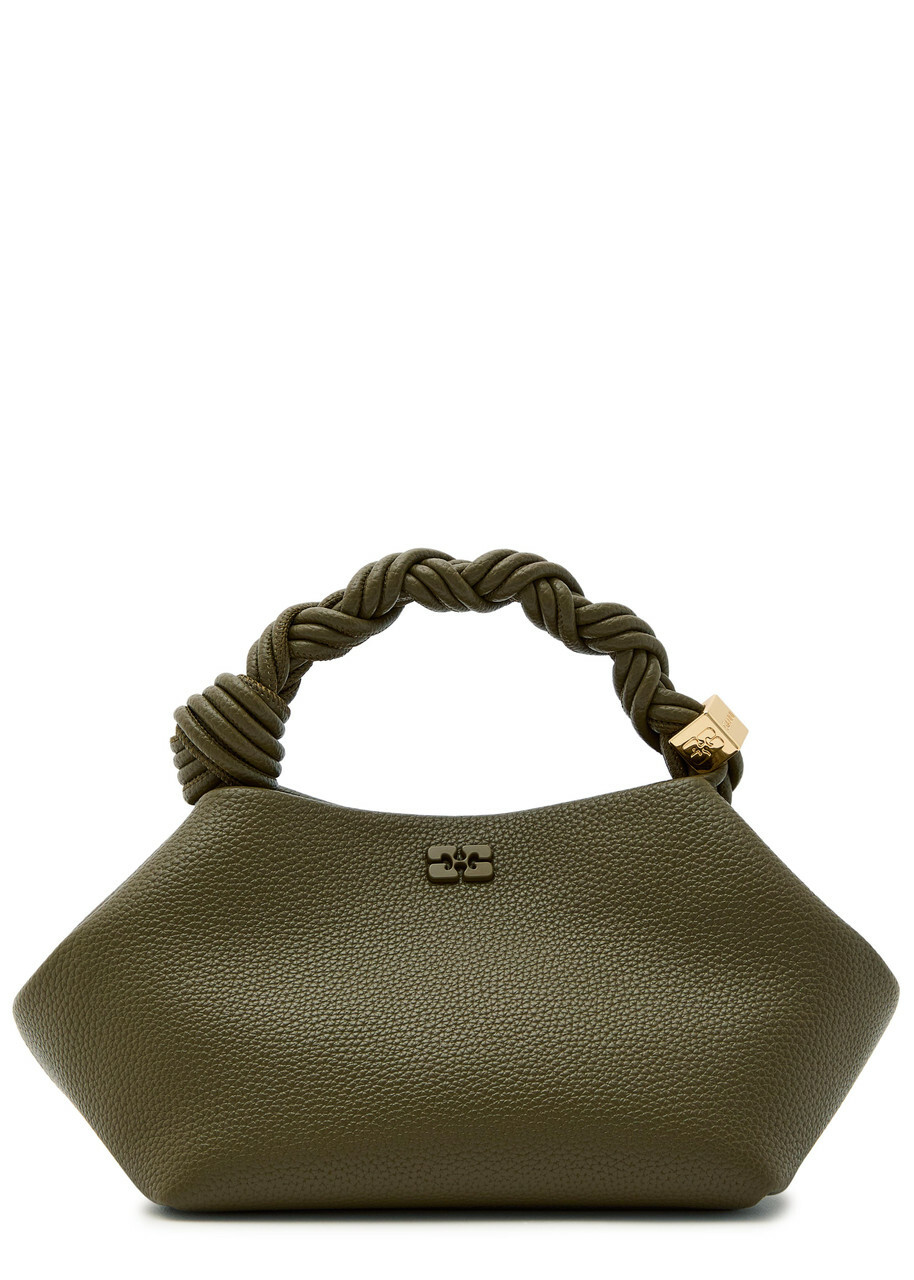 Ganni Bou Small Grained Leather top Handle bag - Olive - One Size