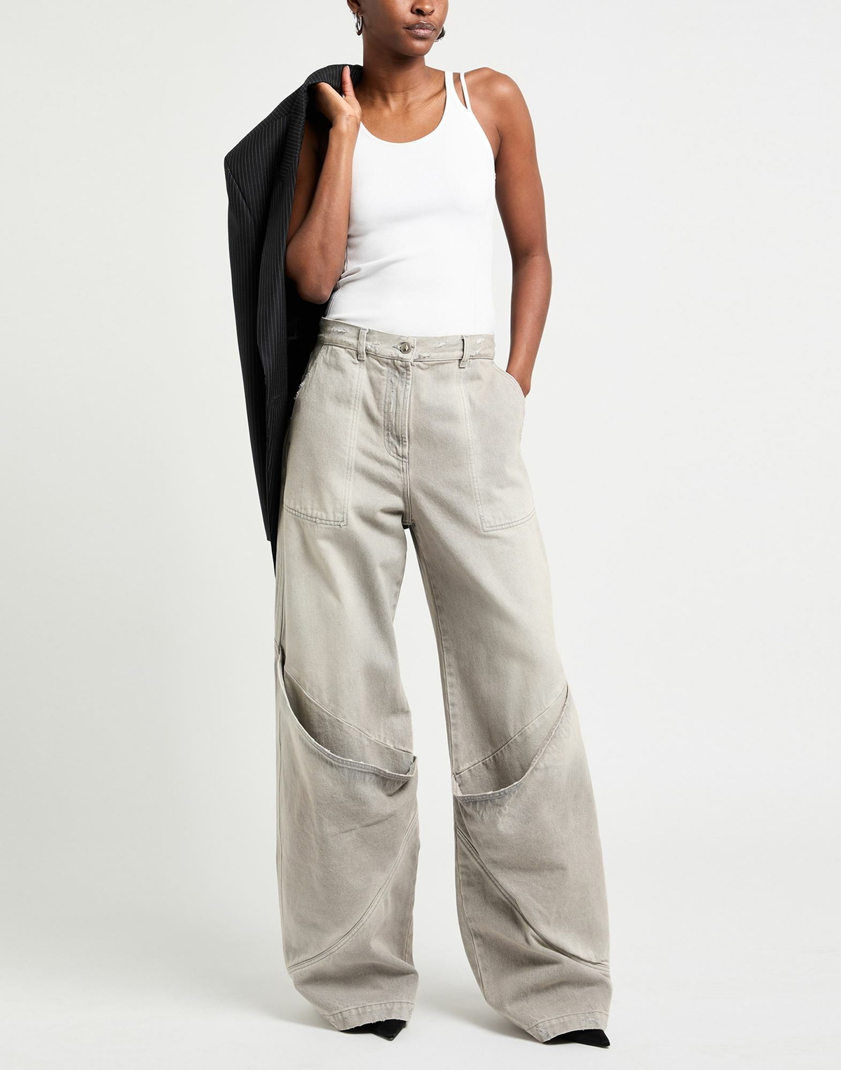 The Attico Womens Jeans in Grey