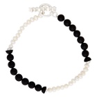WWW.WILLSHOTT SSENSE Exclusive Black and White Pearl Alternative Bracelet