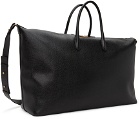 Thom Browne Black Pebble Grain Leather Soft Duffle Bag