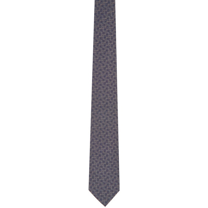 Photo: Dunhill Grey and Beige Silk Longtail Tie