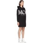 McQ Alexander McQueen Black Logo Oversized Hoodie Dress