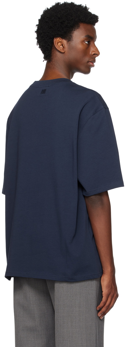 [Ami]★大人気★de Coeur T-Shirt Navy★関税無 Ami de Coeur Blue T-shirt - AMI Paris - Unisex | WE IN STYLE