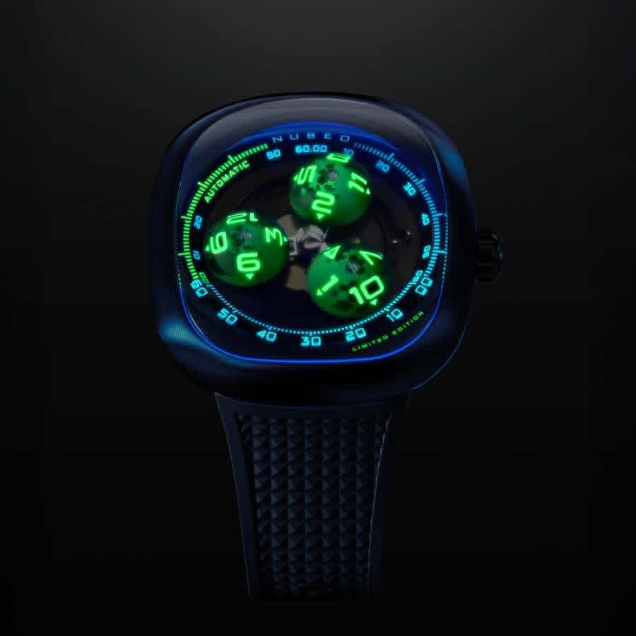 Nubeo Tri-Star Orbit Black Dial Mens Watch NB-6116-0C