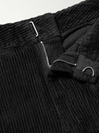 Folk - Signal Tapered Pleated Cotton-Corduroy Trousers - Black