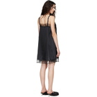Simone Rocha Black Square Neck Lace Trim Minidress