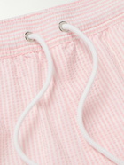 Mr P. - Straight-Leg Mid-Length Striped Seersucker Swim Shorts - Pink