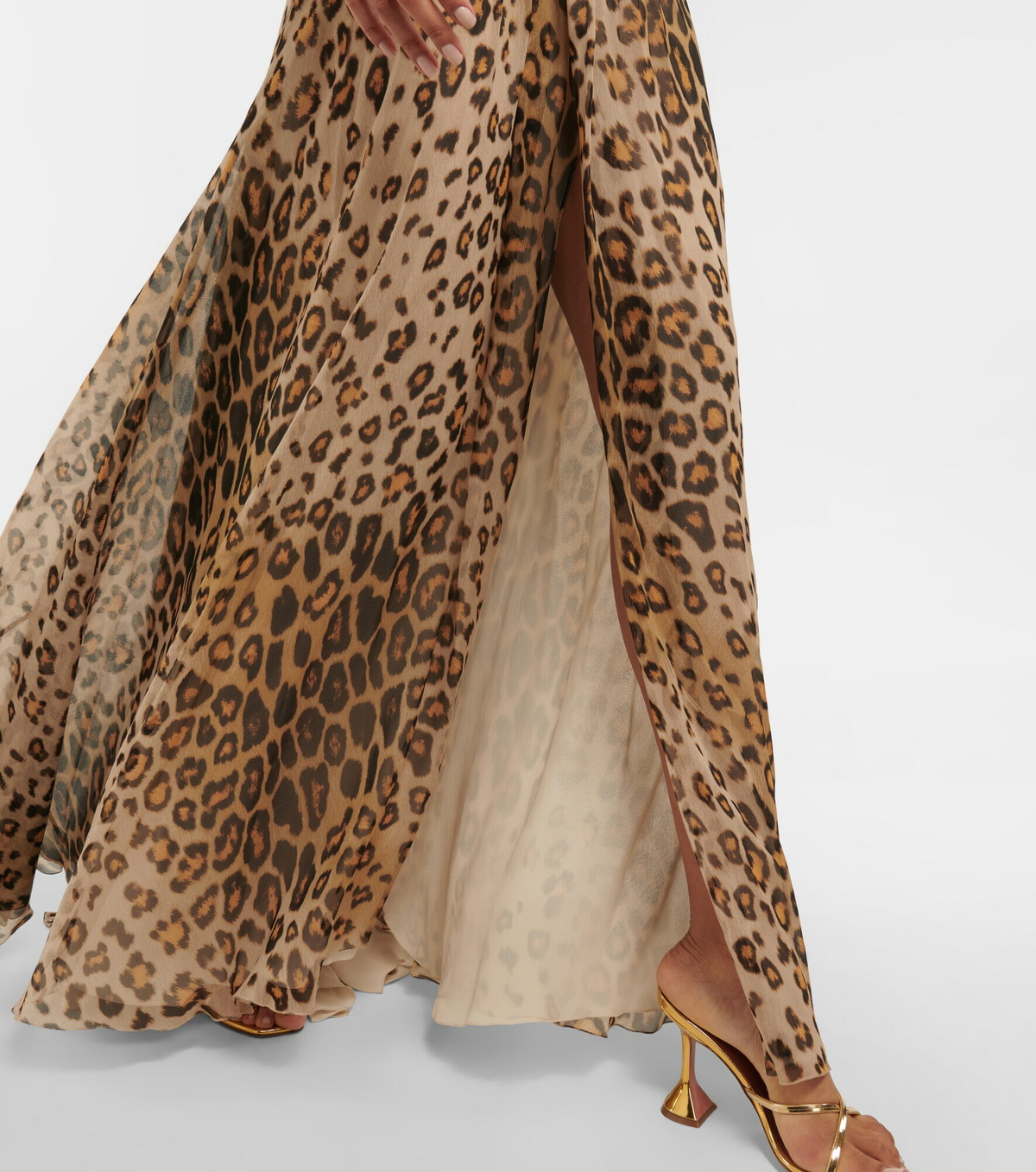 Etro - Leopard-print cutout silk gown