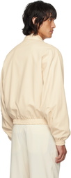 AURALEE Beige Superfine Tropical Wool Bomber Jacket