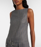 Ganni Belted pinstripe minidress