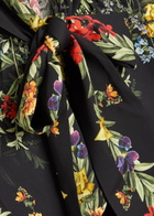 Alice + Olivia Brentley Floral-print Woven Blouse Black