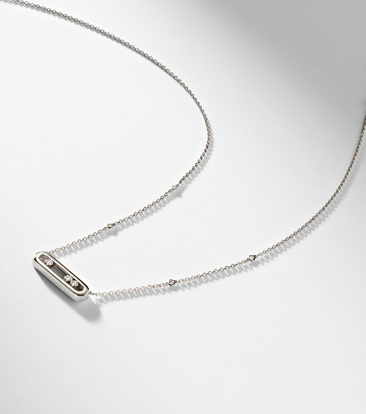 Messika Baby Move 18kt white gold necklace with diamonds