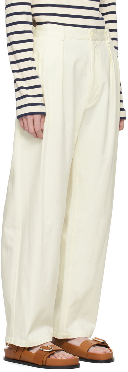 YLÈVE Off-White Pleated Trousers