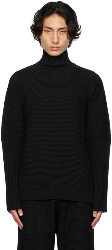 Photo: HOMME PLISSÉ ISSEY MIYAKE Black Rustic Turtleneck