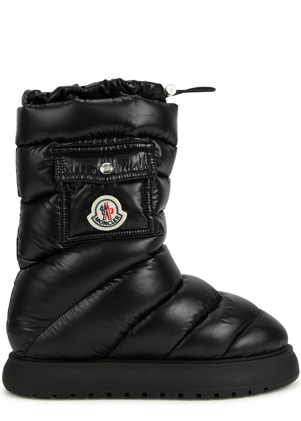 Photo: Moncler Gaia Quilted Nylon Snow Boots Black