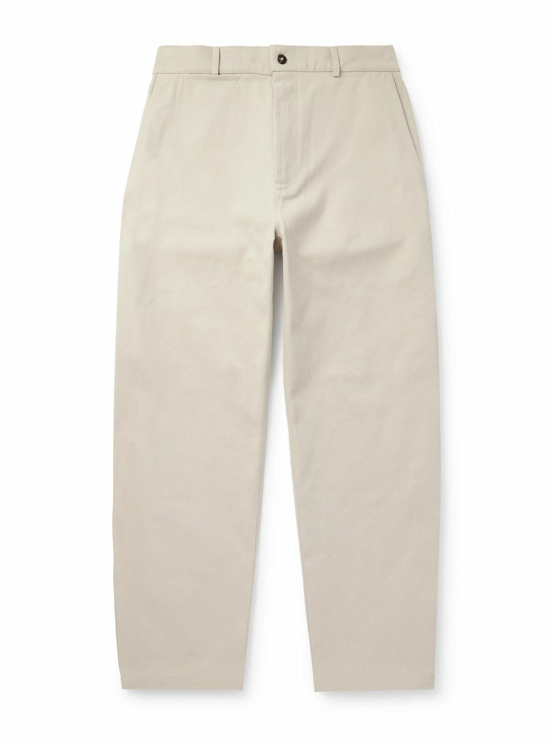 De Bonne Facture - Balloon Straight-Leg Cotton-Drill Trousers - Neutrals