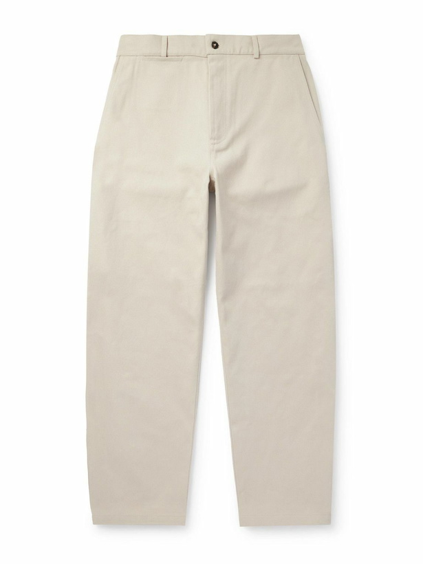 Photo: De Bonne Facture - Balloon Straight-Leg Cotton-Drill Trousers - Neutrals