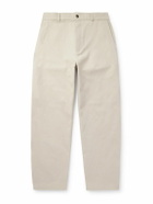 De Bonne Facture - Balloon Straight-Leg Cotton-Drill Trousers - Neutrals
