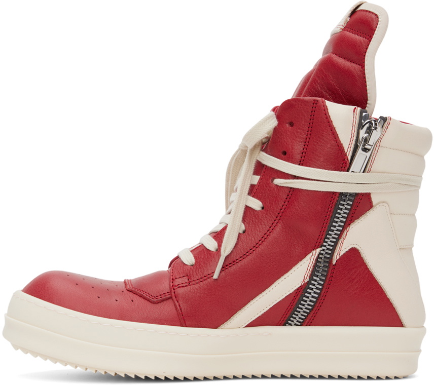 Rick Owens Red Geobasket Sneakers Rick Owens