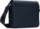 Lacoste Navy Chantaco Leather Messenger Bag