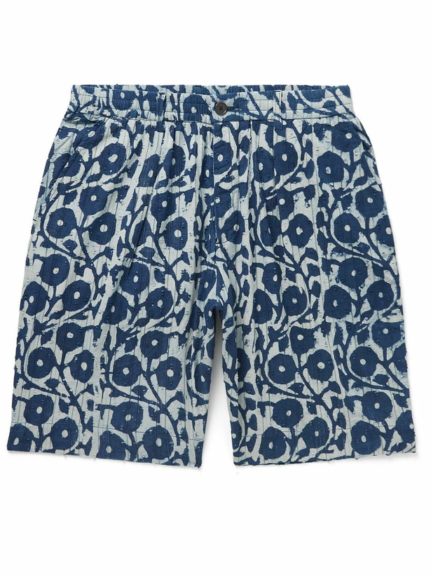 Photo: Universal Works - Straight-Leg Cotton-Jacquard Shorts - Blue