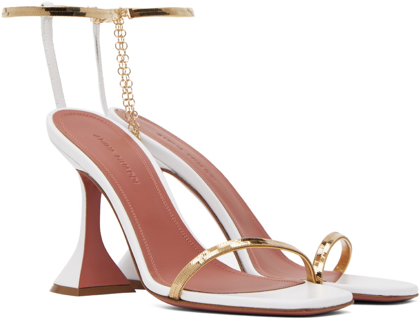 【関税込み】Amina Muaddi ホワイト Henson ヒールサンダル Amina Muaddi White Henson Heeled Sandals Amina Muaddi