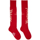 Vivienne Westwood Red Half Logo High Socks
