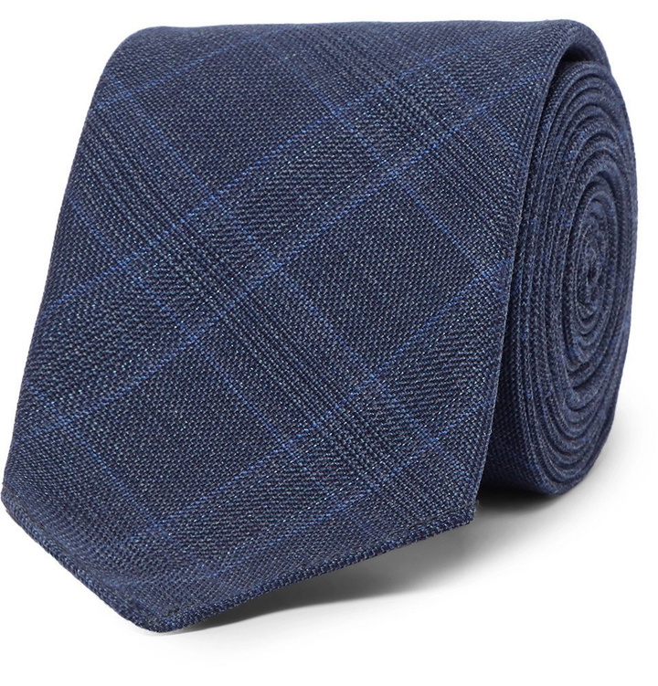 Photo: Hugo Boss - 6cm Prince of Wales Checked Virgin Wool Tie - Men - Navy