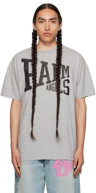 Photo: Palm Angels Gray College T-Shirt