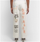 Human Made - Cropped Logo-Print Cotton-Twill Trousers - White