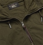 RRL - Quilted Cotton-Twill Hooded Half-Zip Jacket - Green