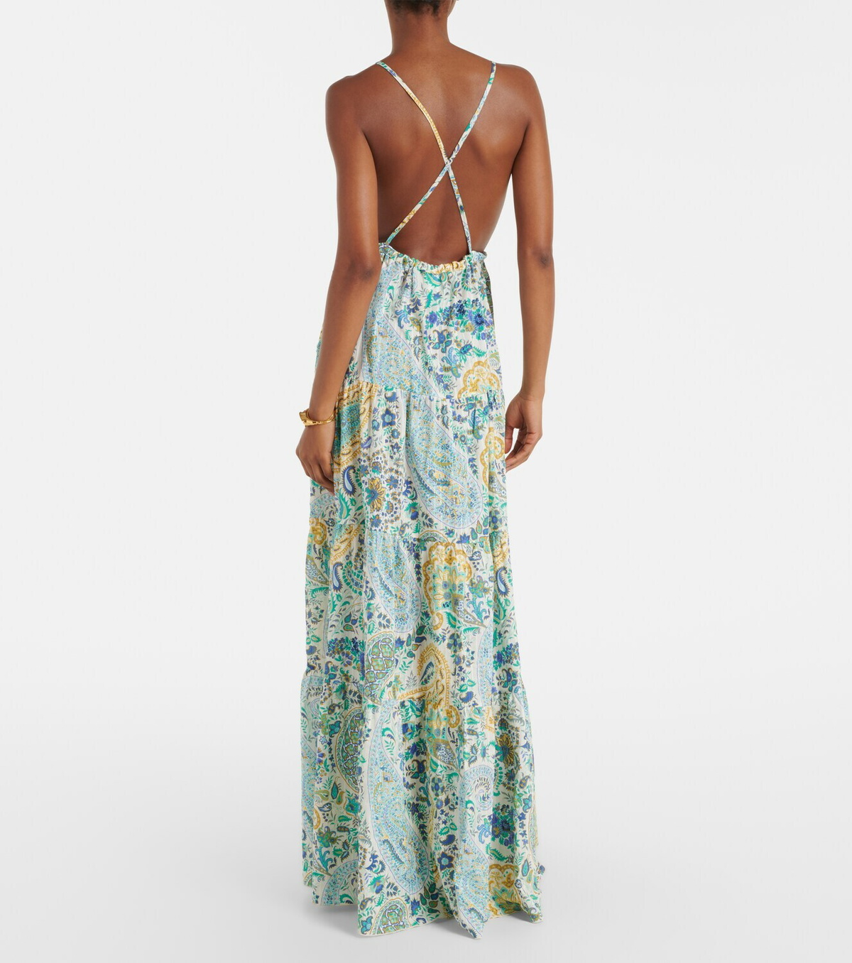 Etro Paisley tiered cotton maxi dress