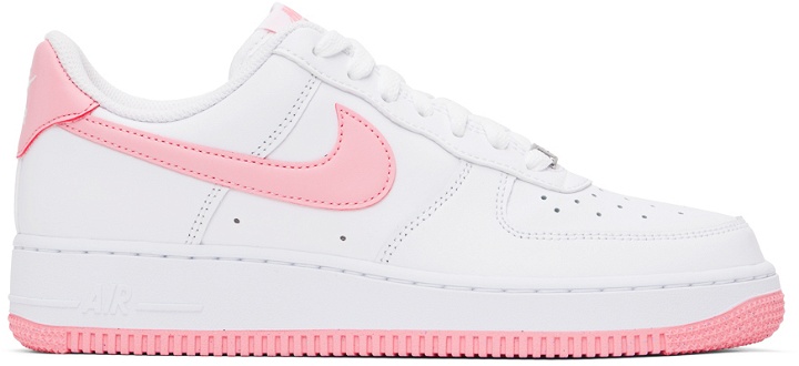 Photo: Nike White & Pink Air Force 1 '07 Sneakers