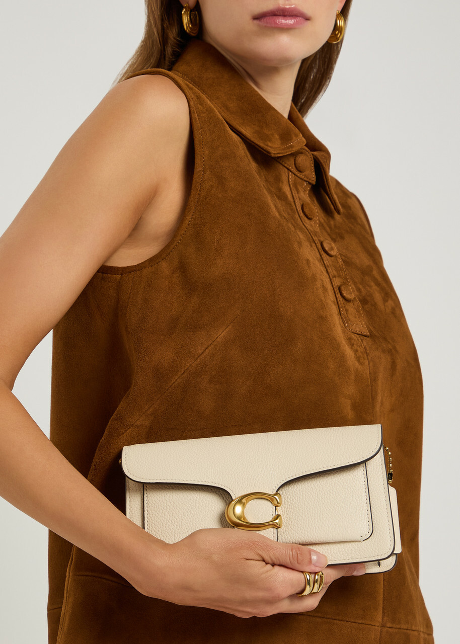 Coach Tabby Pebbled Leather Clutch - Ivory - One Size