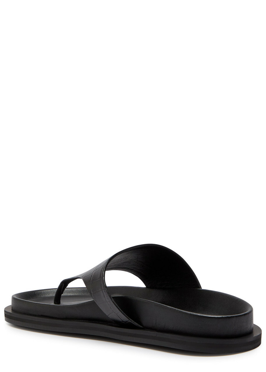 A.emery Imara Suede Flip Flops Black