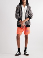 Throwing Fits - Straight-Leg Logo-Print Mesh Shorts - Orange