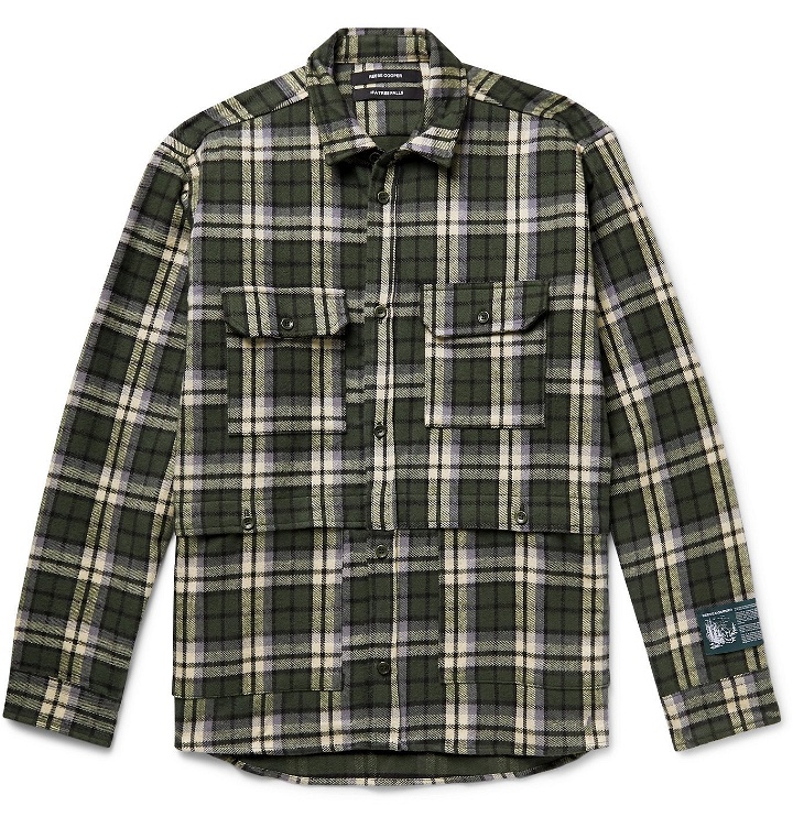 Photo: Reese Cooper® - Logo-Appliquéd Checked Cotton-Flannel Shirt - Green