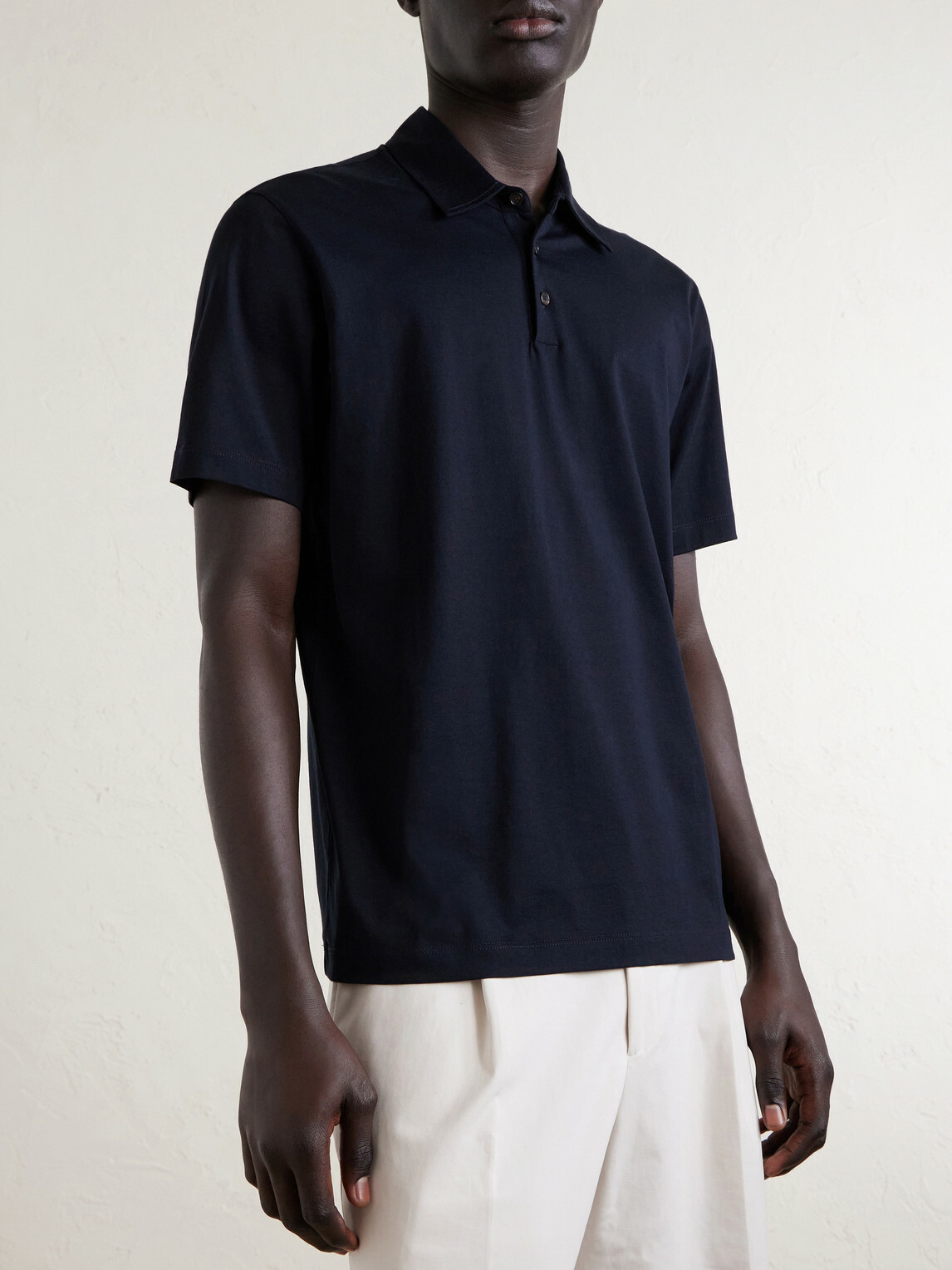 Slowear - Cotton and Silk-Blend Jersey Polo Shirt - Blue