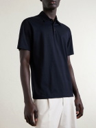 Slowear - Cotton and Silk-Blend Jersey Polo Shirt - Blue
