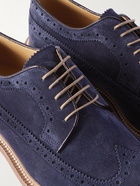 Brunello Cucinelli - Suede Wingtip Brogues - Blue