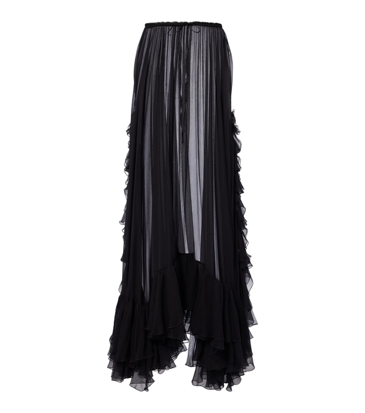 Photo: Chloé Ruffled sheer silk maxi skirt