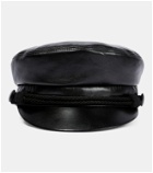 Saint Laurent - Leather baker boy cap