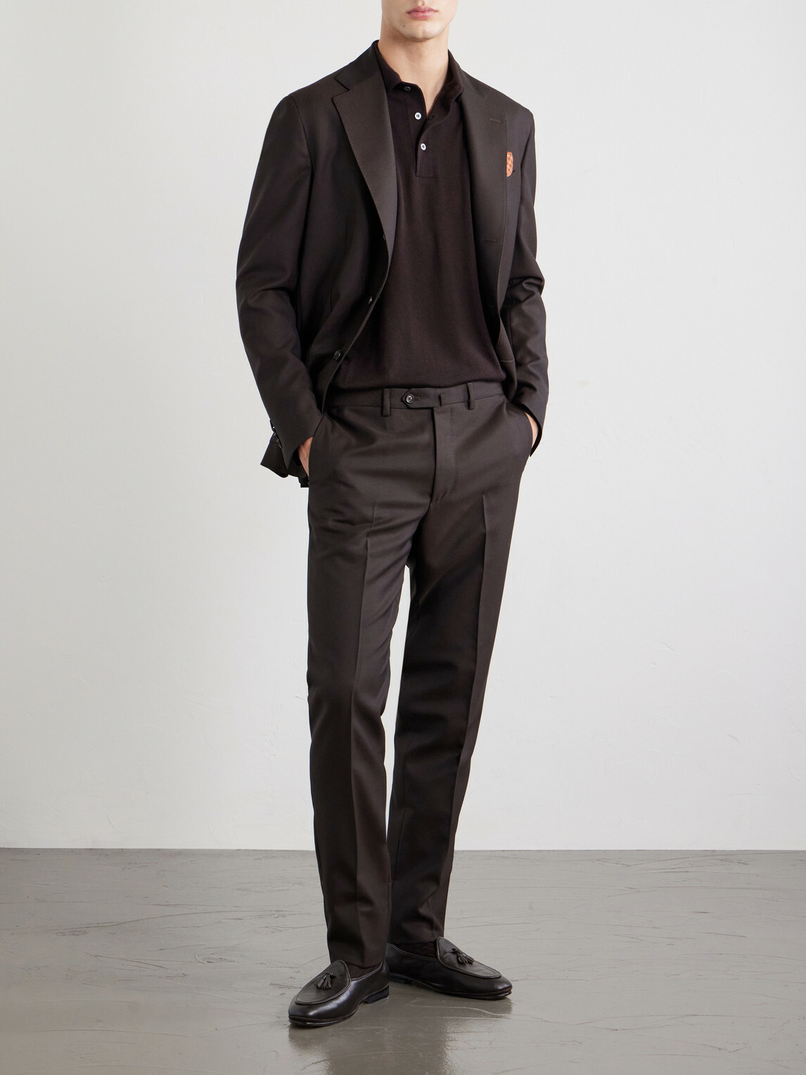 De Petrillo - Tapered Virgin Wool Suit Trousers - Brown